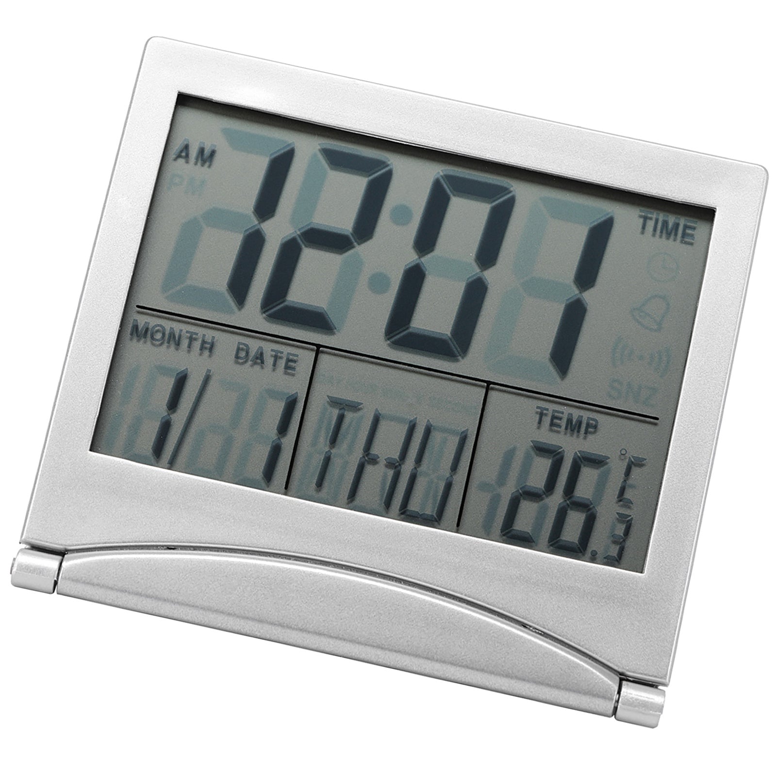 Portable Folding Travel LED Alarm Clock – Time, Temperature & Calendar in One