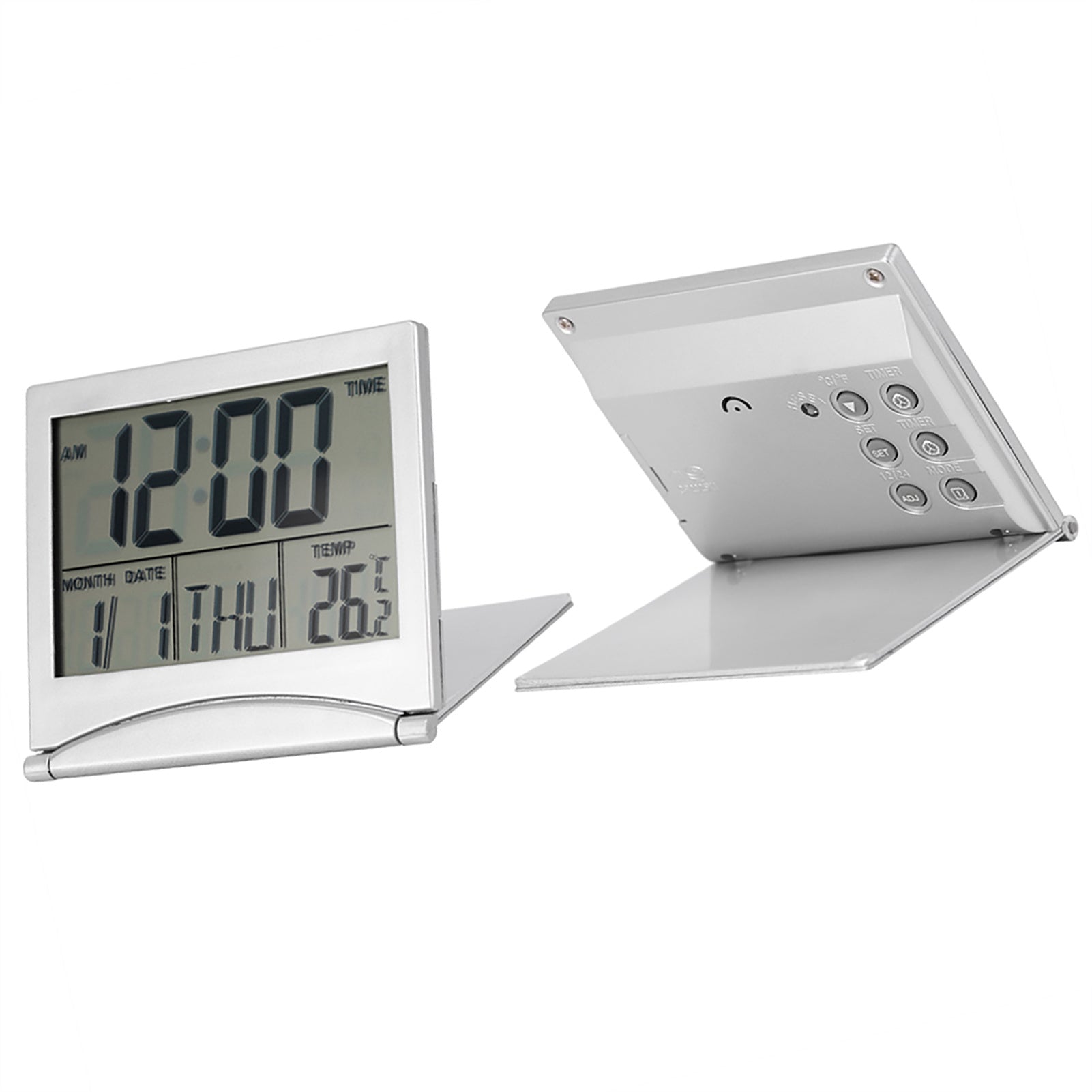 Portable Folding Travel LED Alarm Clock – Time, Temperature & Calendar in One