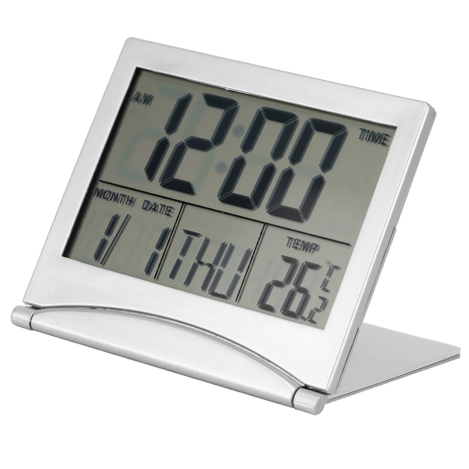 Portable Folding Travel LED Alarm Clock – Time, Temperature & Calendar in One