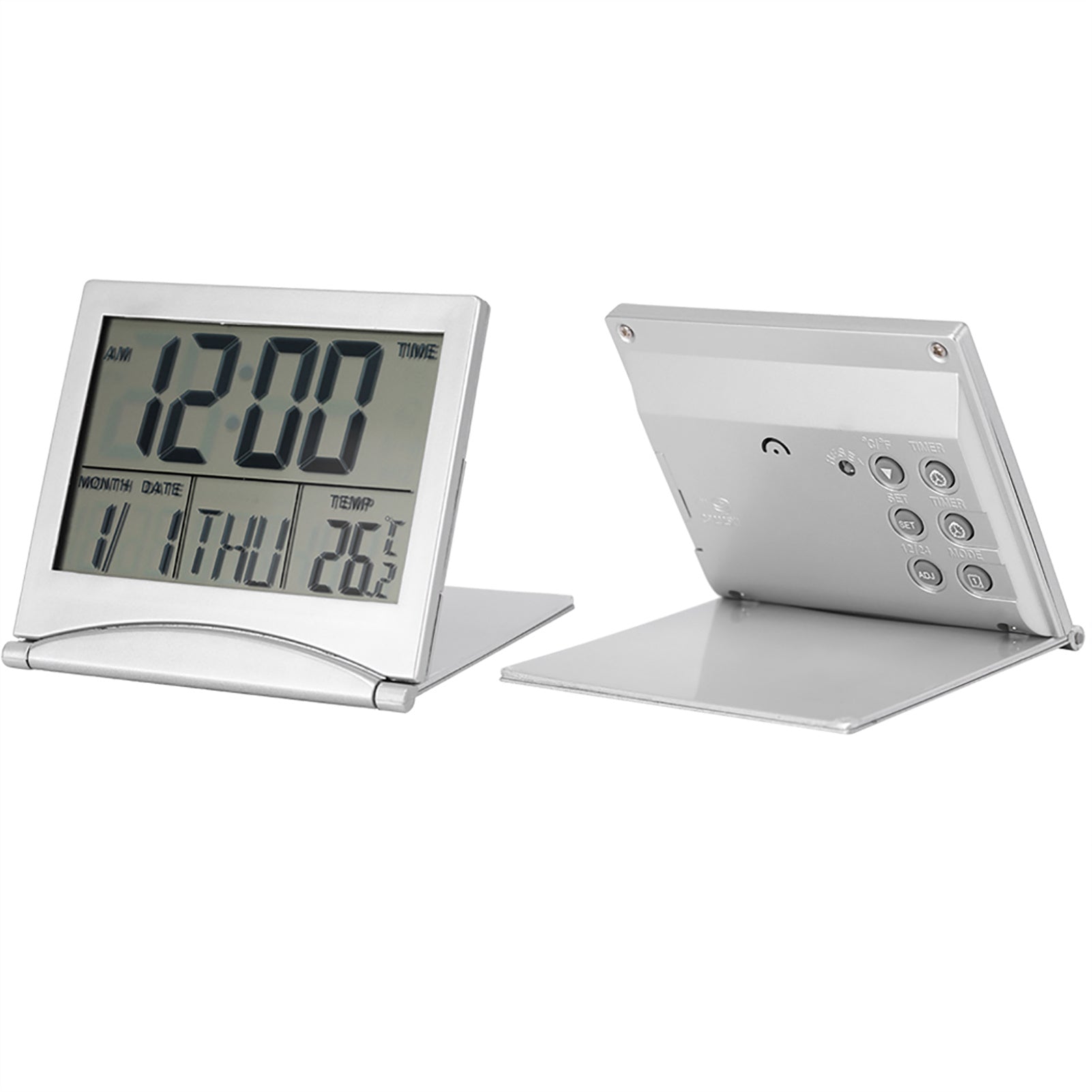 Portable Folding Travel LED Alarm Clock – Time, Temperature & Calendar in One