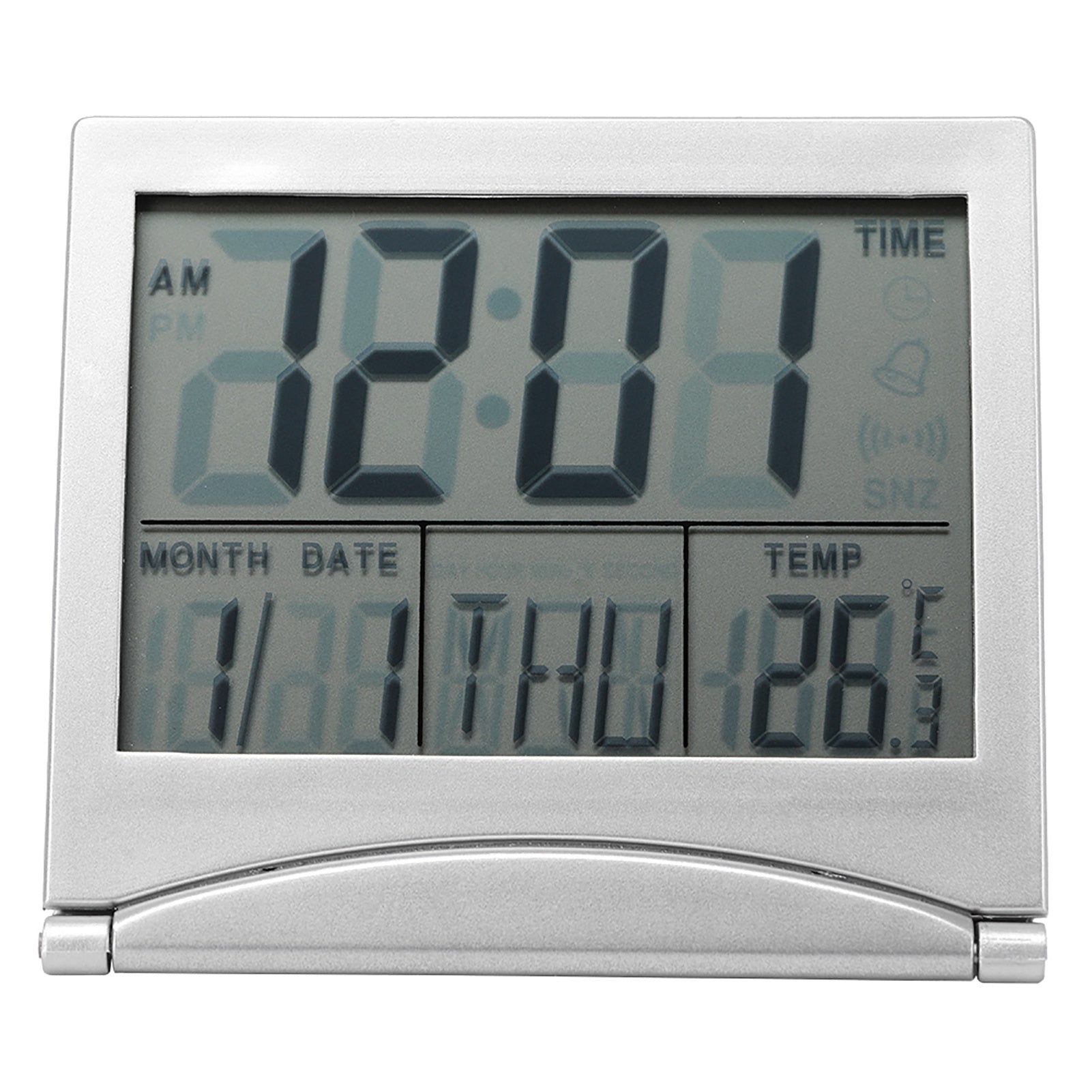 Portable Folding Travel LED Alarm Clock – Time, Temperature & Calendar in One