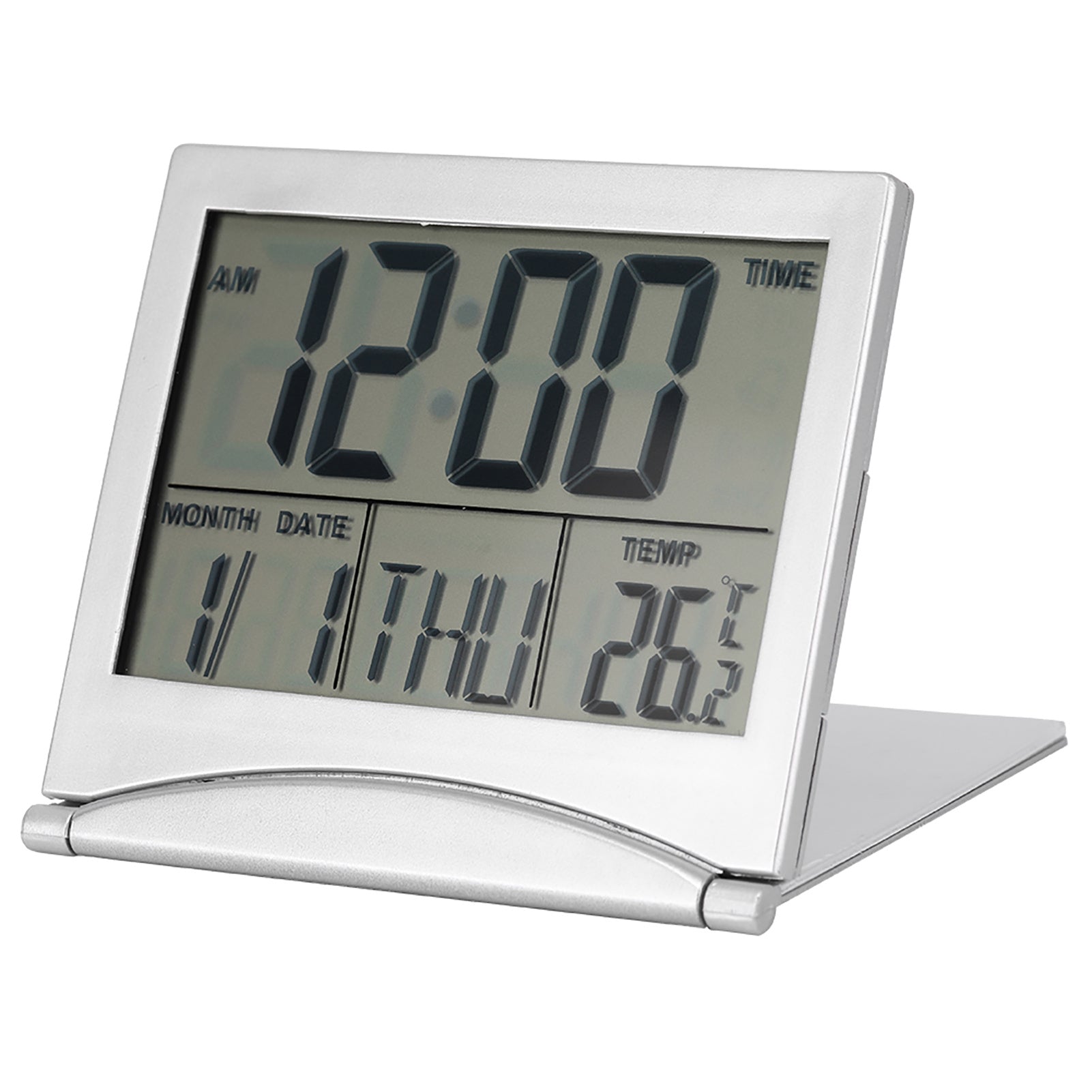 Portable Folding Travel LED Alarm Clock – Time, Temperature & Calendar in One
